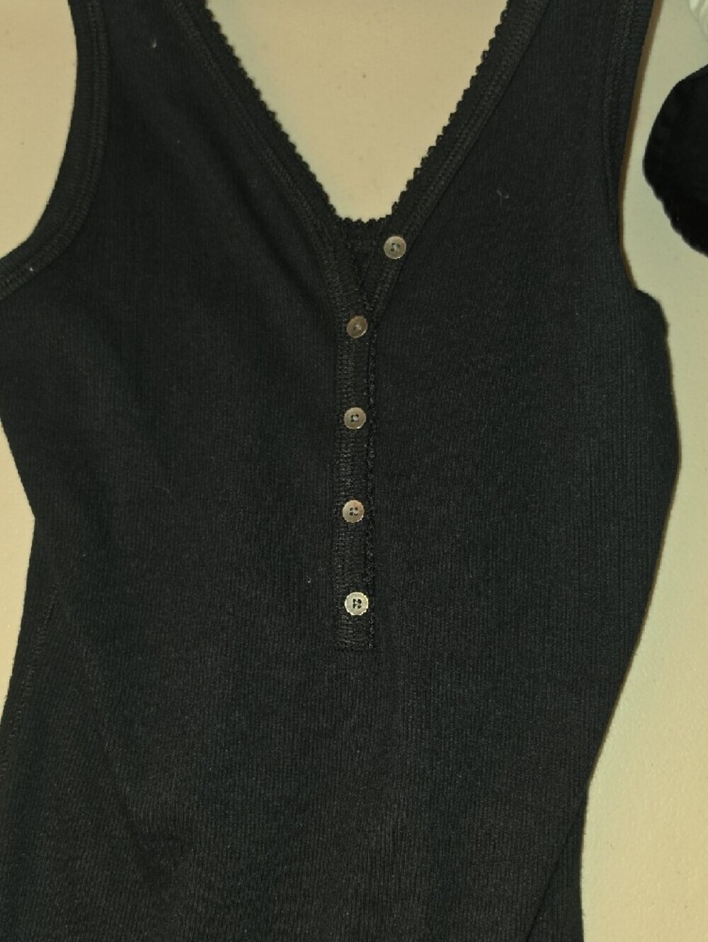 Abercrombie & Fitch Black Ribbed Henley Bodysuit - Picture 8 of 8